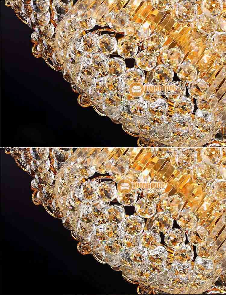 Đèn ốp trần pha lê thiết kế cầu kỳ trang trí phòng khách CM270-5